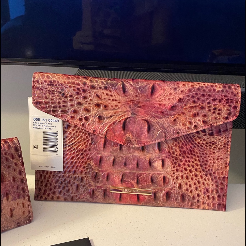 Brahmin Envelope Clutch Wisteria Melbourne & Ady Wallet Wisteria Melbourne